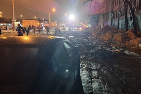 В Петербурге рухнул фасад здания бывшего завода «Красный треугольник»
