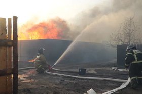 В Кургане природный пожар перекинулся на дачные дома