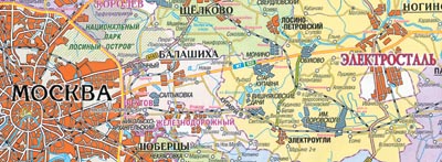 Электросталь на карте московской