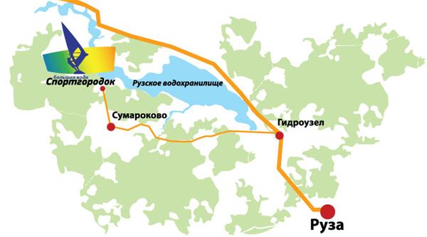 Карта рузского водохранилища