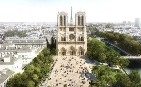 Во Франции восстановили шпиль на соборе Парижской Богоматери