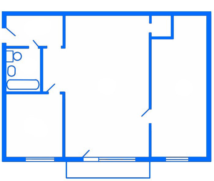 пример планировки квартиры с проходной комнатой