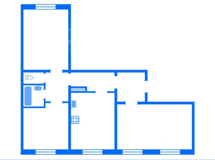 пример планировки квартиры с узким длинным коридором